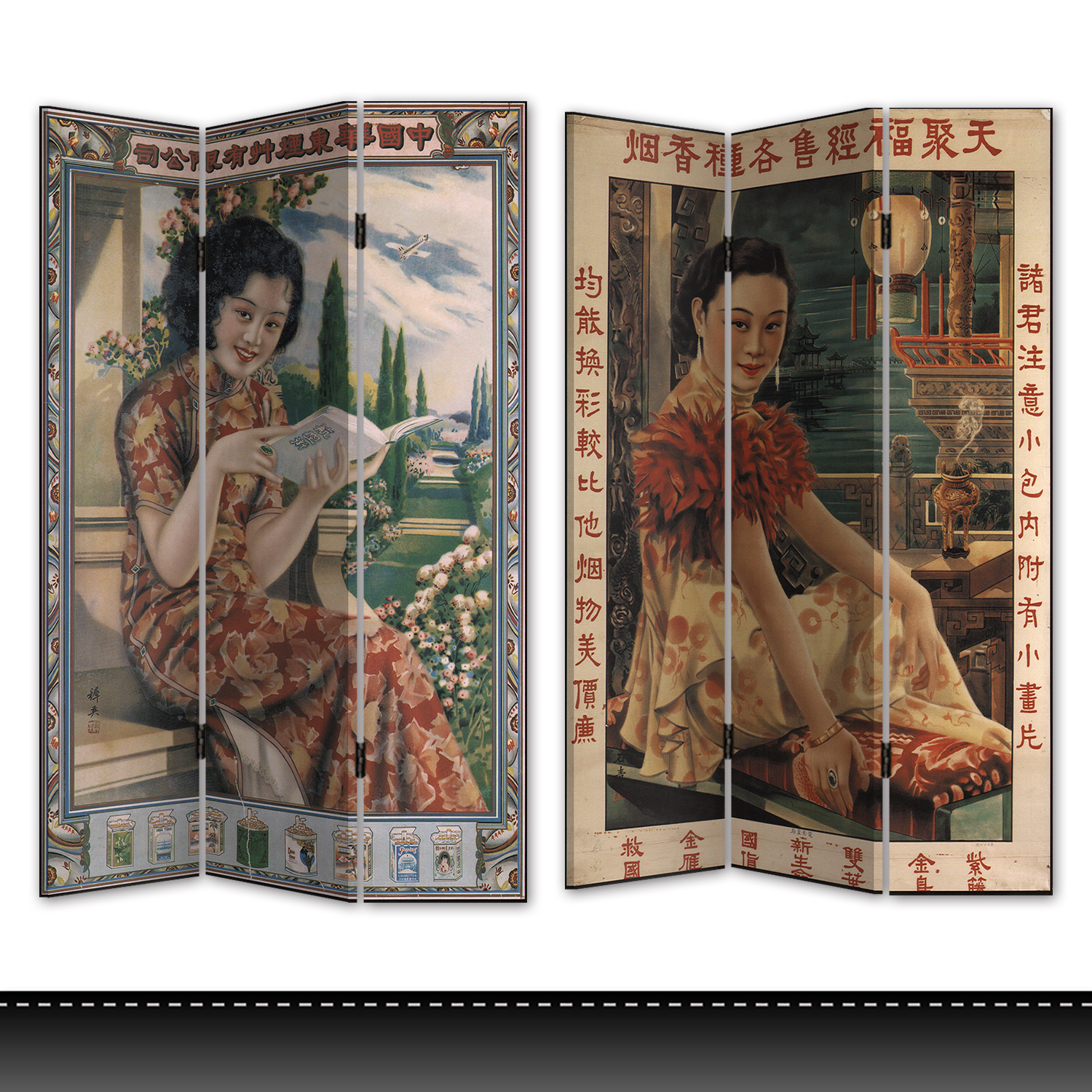 CANVAS/WOODEN SCREEN X 3 PANEL